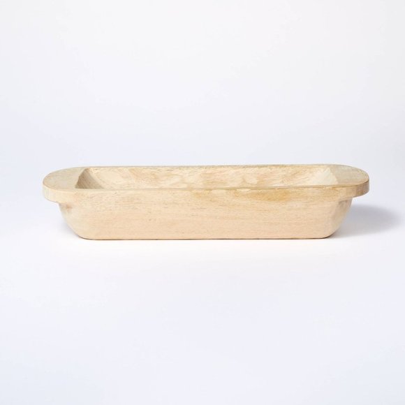 Threshold x Studio McGee Long Wooden Dough Bowl Brown Target - Picture 1 of 7